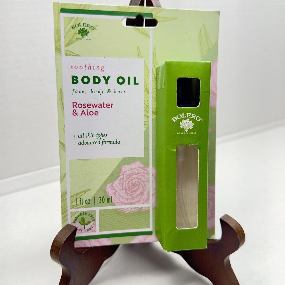New Authentic Bolero Beverly Hills Rosewater & Aloe Soothing Body Oil